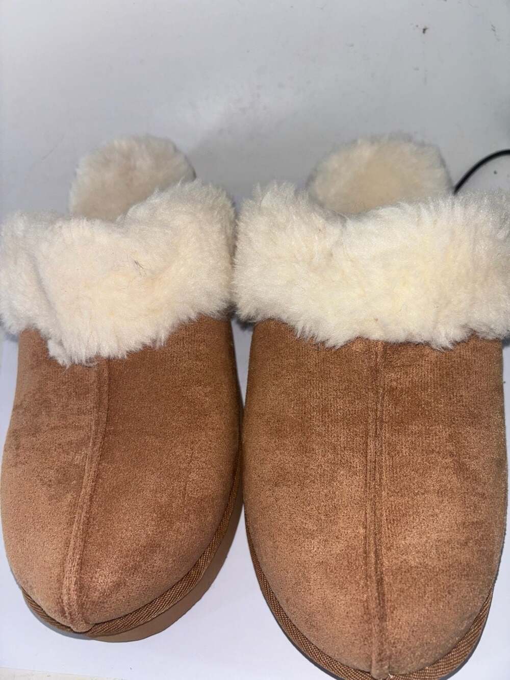 Slippers for Women Size 8 Chestnut Fur Lined Clog